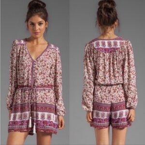 Spell & The Gypsy Love Playsuit In Berry Size 6